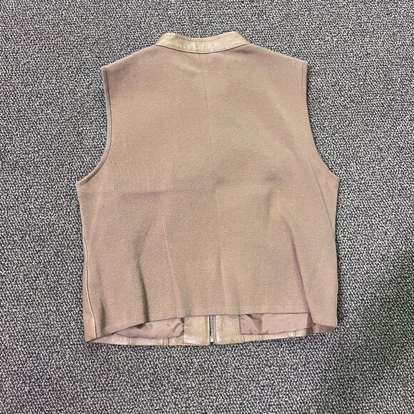 Nygard Collection Leather Zip Up Vest Size 10 -12 - Picture 2 of 4